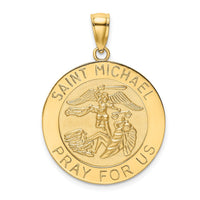 Load image into Gallery viewer, 14K Polished / Satin Saint Michael Medal Charm
