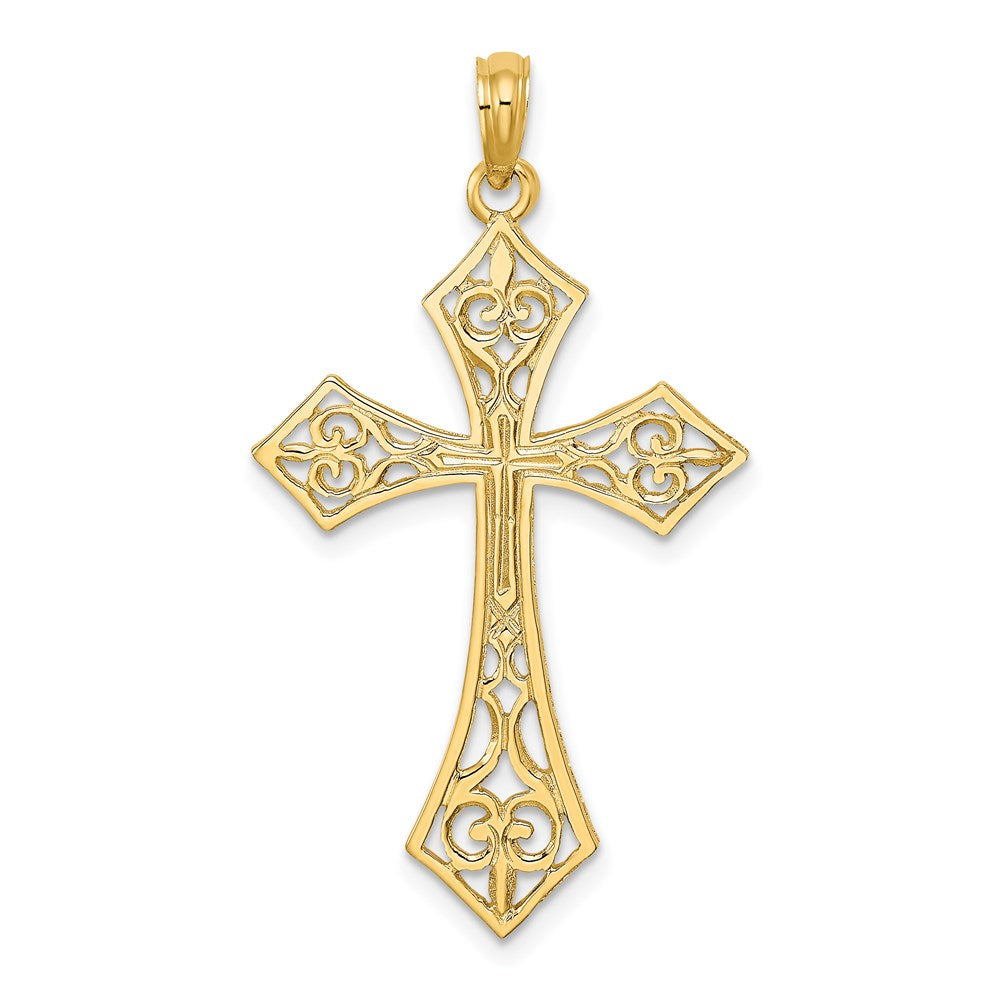 14K Filigree Cross Charm