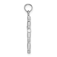 Load image into Gallery viewer, 14K White Gold 3-D Polished Cross Charm
