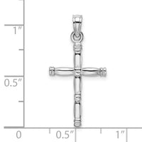 Load image into Gallery viewer, 14K White Gold 3-D Polished Cross Charm

