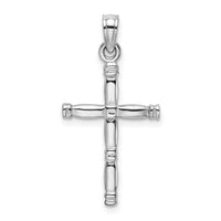 Load image into Gallery viewer, 14K White Gold 3-D Polished Cross Charm
