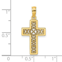 Load image into Gallery viewer, 14K Textured Lace Center Cross Charm
