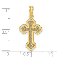 Load image into Gallery viewer, 14K Lace Center Budded Cross Charm
