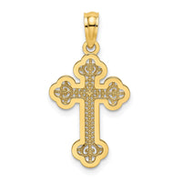 Load image into Gallery viewer, 14K Lace Center Budded Cross Charm
