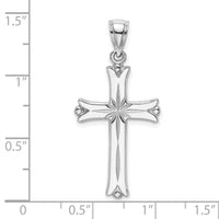 Load image into Gallery viewer, 14K White Gold Cross W/Starburst Center Charm
