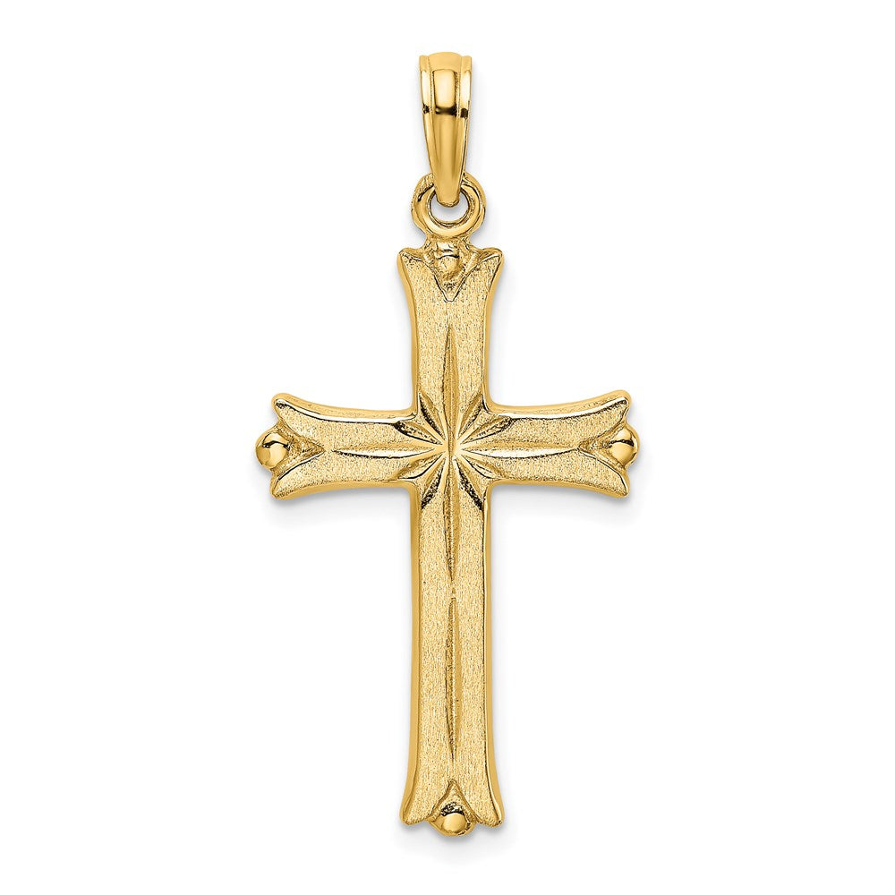 14K Cross W/Starburst Center Charm