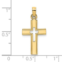 Load image into Gallery viewer, 14K Polished and Cut-Out Cross Charm
