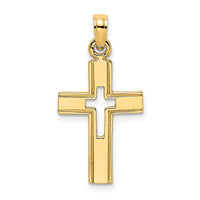 Load image into Gallery viewer, 14K Polished and Cut-Out Cross Charm
