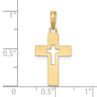 Load image into Gallery viewer, 14K Polished Cut-Out Cross Charm
