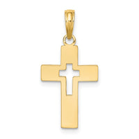 Load image into Gallery viewer, 14K Polished Cut-Out Cross Charm
