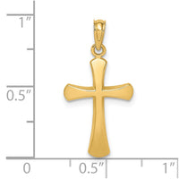 Load image into Gallery viewer, 14K Polished Beveled Cross w/ Round Tips Charm
