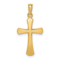 Load image into Gallery viewer, 14K Polished Beveled Cross w/ Round Tips Charm
