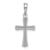 Load image into Gallery viewer, 14K White Gold Polished Beveled Cross w/ Round Tips Charm
