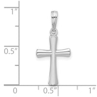Load image into Gallery viewer, 10K White Gold Polished Beveled Cross w/ Round Tips Charm
