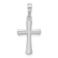 Load image into Gallery viewer, 10K White Gold Polished Beveled Cross w/ Round Tips Charm
