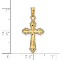 Load image into Gallery viewer, 14K D/C w/ Beaded Edge Cross Charm

