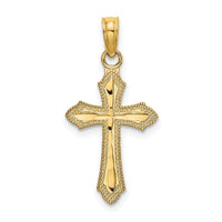 Load image into Gallery viewer, 14K D/C w/ Beaded Edge Cross Charm
