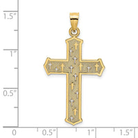 Load image into Gallery viewer, 14K Arrow Tip Cross W/ Cross Accents Charm
