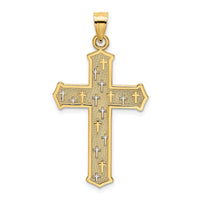 Load image into Gallery viewer, 14K Arrow Tip Cross W/ Cross Accents Charm
