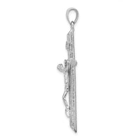 Load image into Gallery viewer, 14K White Gold Textured Crucifix Charm
