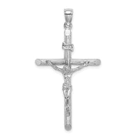 Load image into Gallery viewer, 14K White Gold Textured Crucifix Charm
