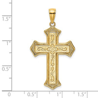 Load image into Gallery viewer, 14K 2-D Filigree Center Block Cross Charm

