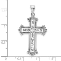Load image into Gallery viewer, 14K White Gold 2-D Filigree Center Block Cross Charm
