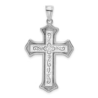 Load image into Gallery viewer, 14K White Gold 2-D Filigree Center Block Cross Charm
