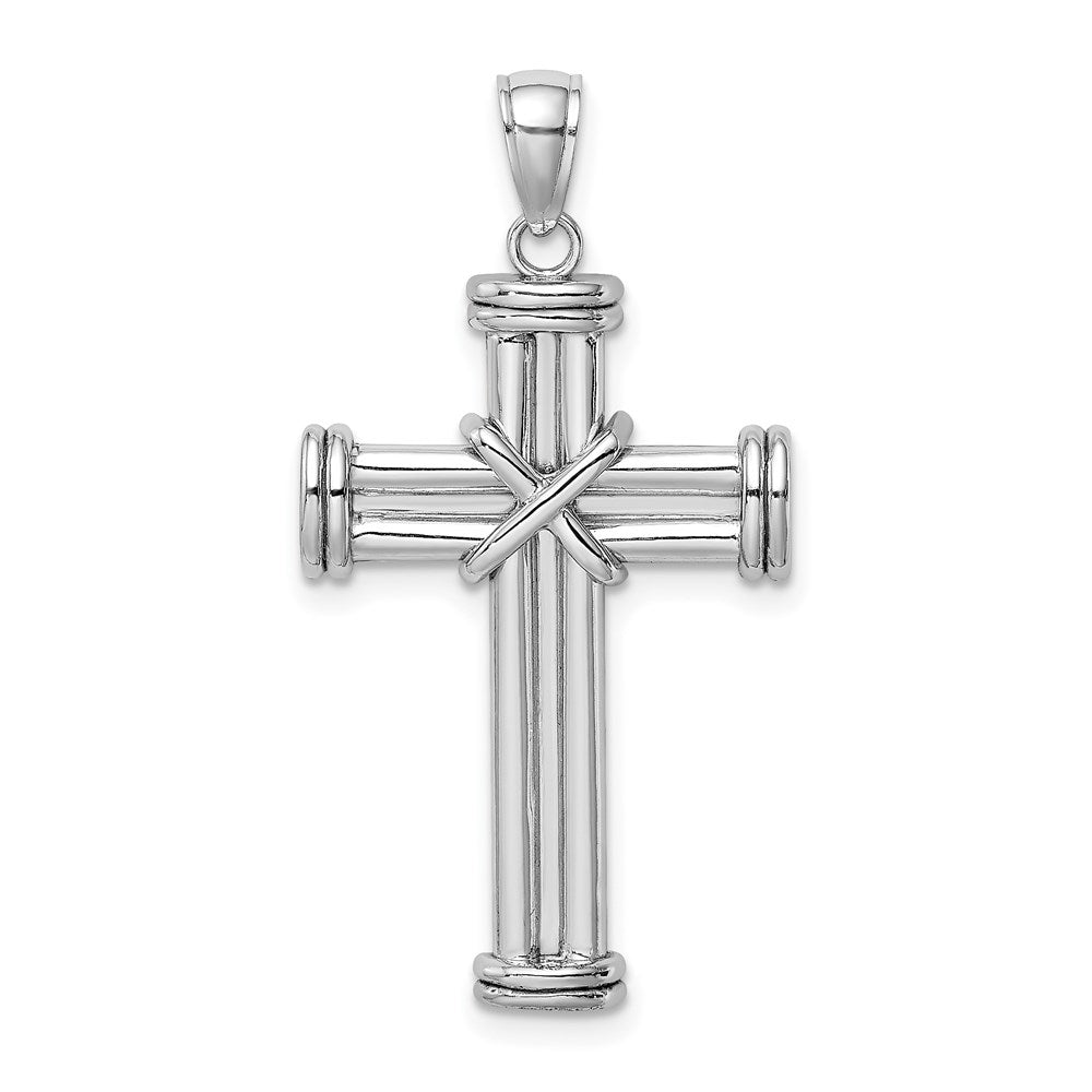 14k White Gold Polished Cross Pendant