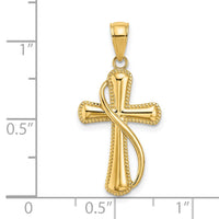 Load image into Gallery viewer, 14K Cross With Drape Charm

