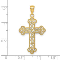 Load image into Gallery viewer, 14K Textured and Beaded Edge Cross Charm
