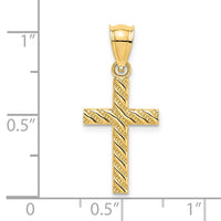 Load image into Gallery viewer, 14K Beaded and Polished Cross Charm
