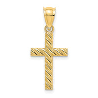 Load image into Gallery viewer, 14K Beaded and Polished Cross Charm
