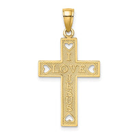 Load image into Gallery viewer, 14K  I LOVE JESUS  Cross w/ Hearts Charm
