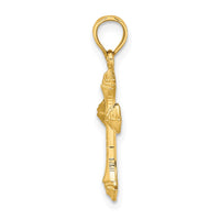 Load image into Gallery viewer, 14K Textured w/ Arrow Ends Cross Charm
