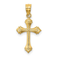 Load image into Gallery viewer, 14K Textured w/ Arrow Ends Cross Charm
