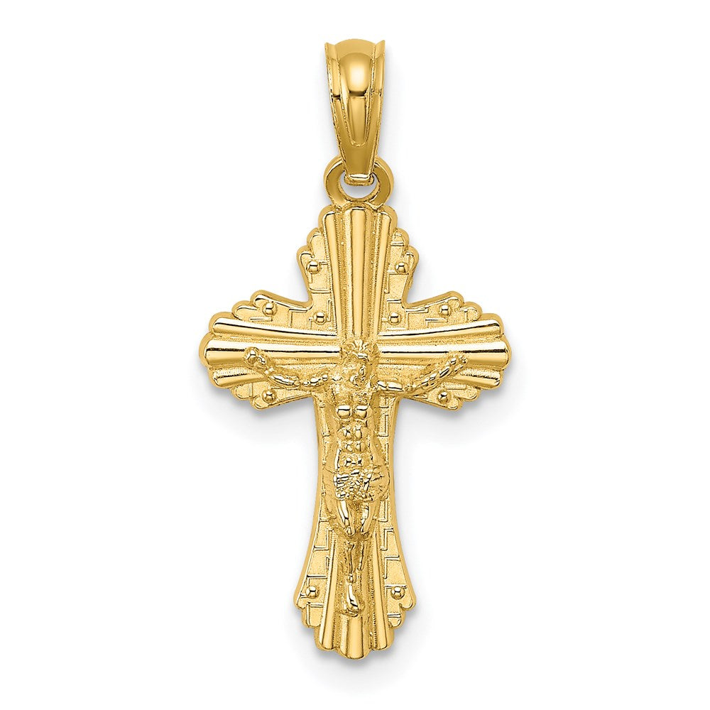 14K 3-D  GOD LOVES ME  Reversible Small Crucifix Charm