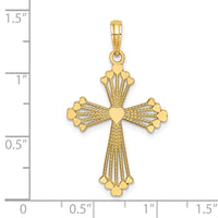 Load image into Gallery viewer, 14K Cross w/ Heart Center Charm
