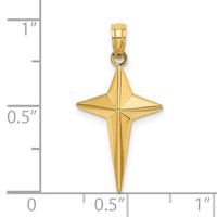 Load image into Gallery viewer, 14K 2-D Polished Triangle Tipped Cross Charm
