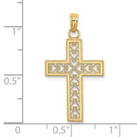 Load image into Gallery viewer, 14K Filigree Beaded Outline Cross Charm
