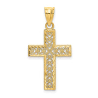 Load image into Gallery viewer, 14K D/C Edge and Filigree Center Cross Charm

