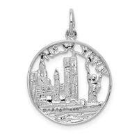 Load image into Gallery viewer, 14k White Gold Solid Polished NEW YORK Skyline Charm
