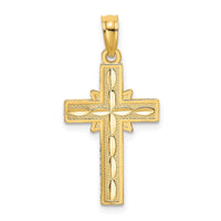 Load image into Gallery viewer, 14K D/C Etched Cross Charm
