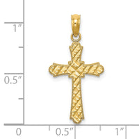Load image into Gallery viewer, 14K D/C Striped Cross Charm
