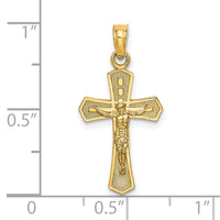 Load image into Gallery viewer, 14K Crucifix W/ Beveled Edges Charm
