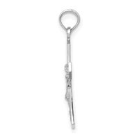 Load image into Gallery viewer, 14K White Gold Crucifix W/ Beveled Edges Charm
