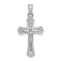 Load image into Gallery viewer, 14K White Gold Crucifix W/ Beveled Edges Charm
