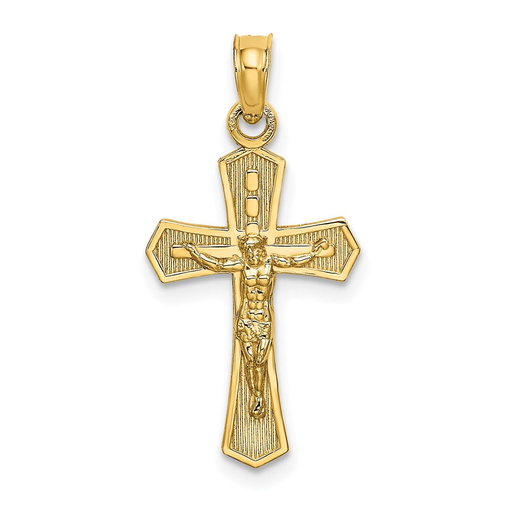14K Crucifix W/ Beveled Edges Charm
