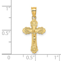 Load image into Gallery viewer, 14K W/ Textured Scalloped Edge Crucifix Charm
