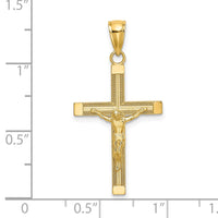 Load image into Gallery viewer, 14K Polished and Textured Crucifix Charm

